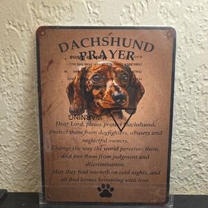 Dachshund Prayer Metal Sign